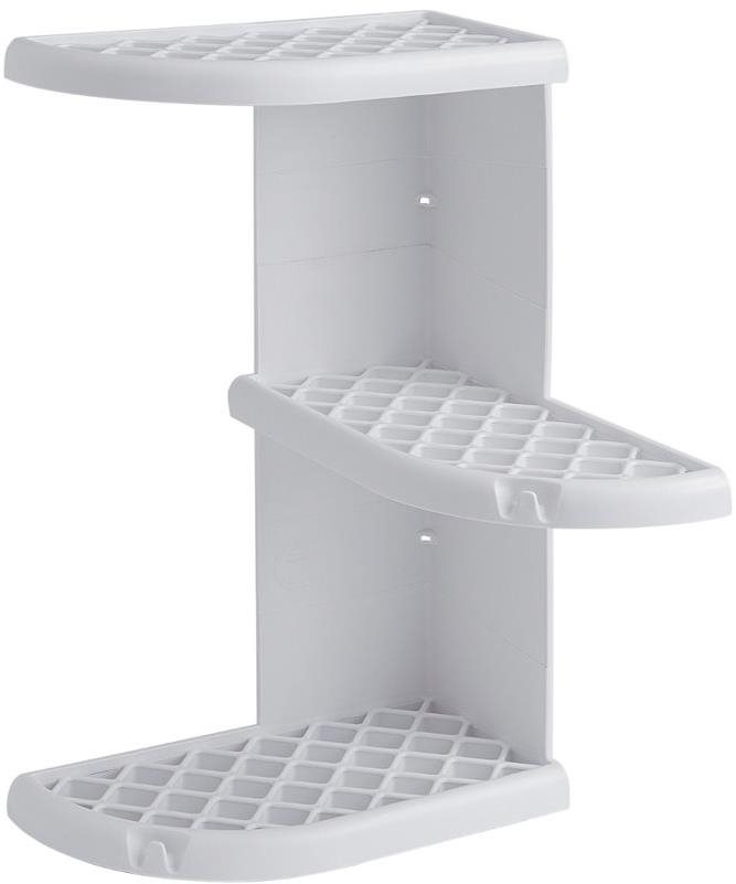 GEDY OSCAR rohová polička do sprchy 230 × 375 × 230 mm, ABS plast, biela
