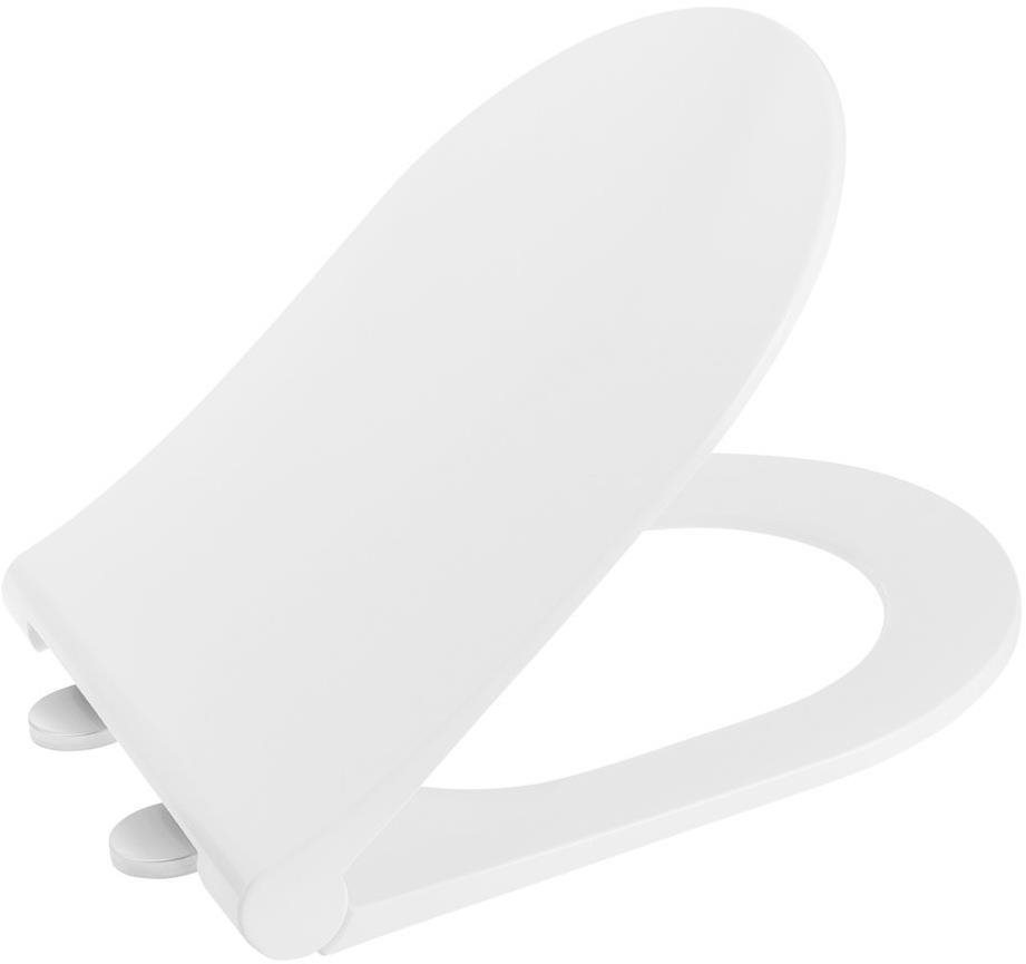 SAPHO AVVA WC Slim sedadlo s pomalým zatváraním, biela/chróm 100787
