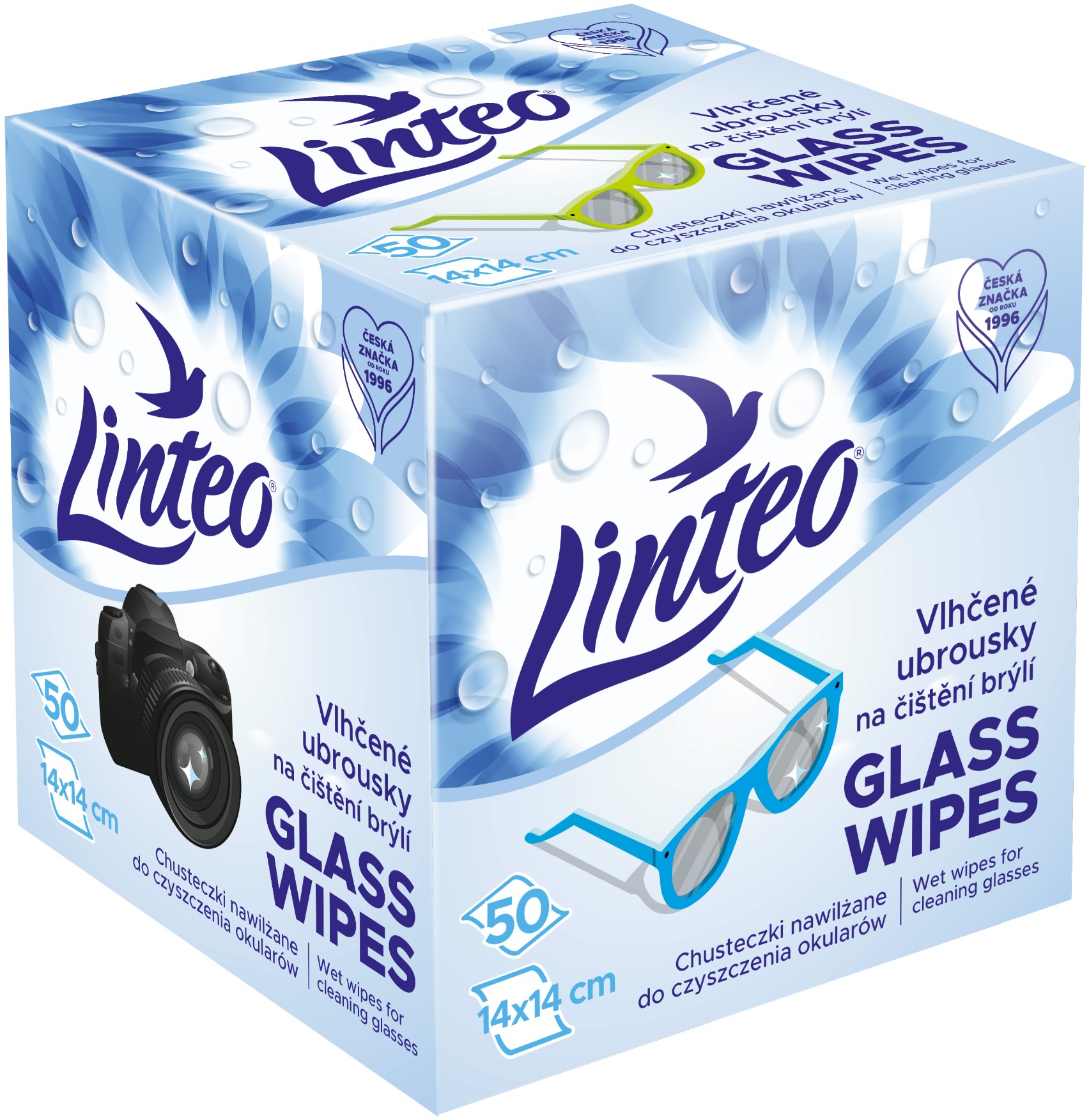 LINTEO Vlhčené obrúsky na okuliare (50 ks)