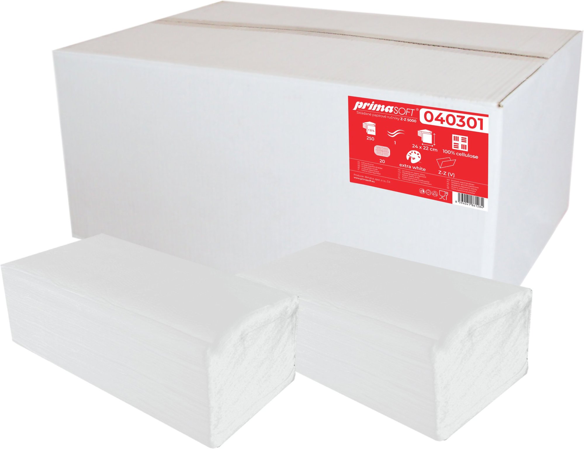 PRIMASOFT utierka ZZ biela, 5000 ks (20× 250 ks)