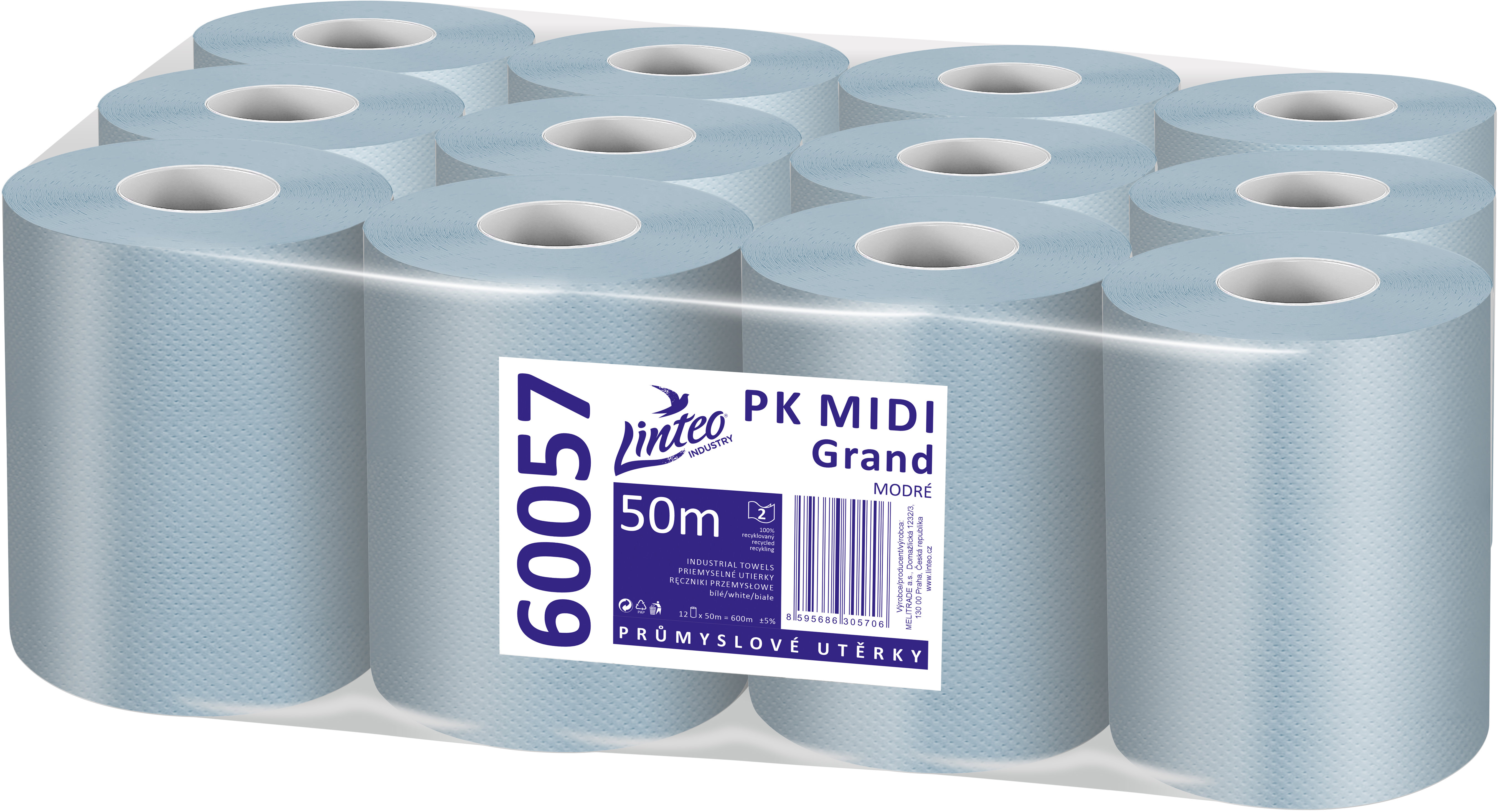 LINTEO PK MIDI Grand modré recykl 50 m, 12 ks