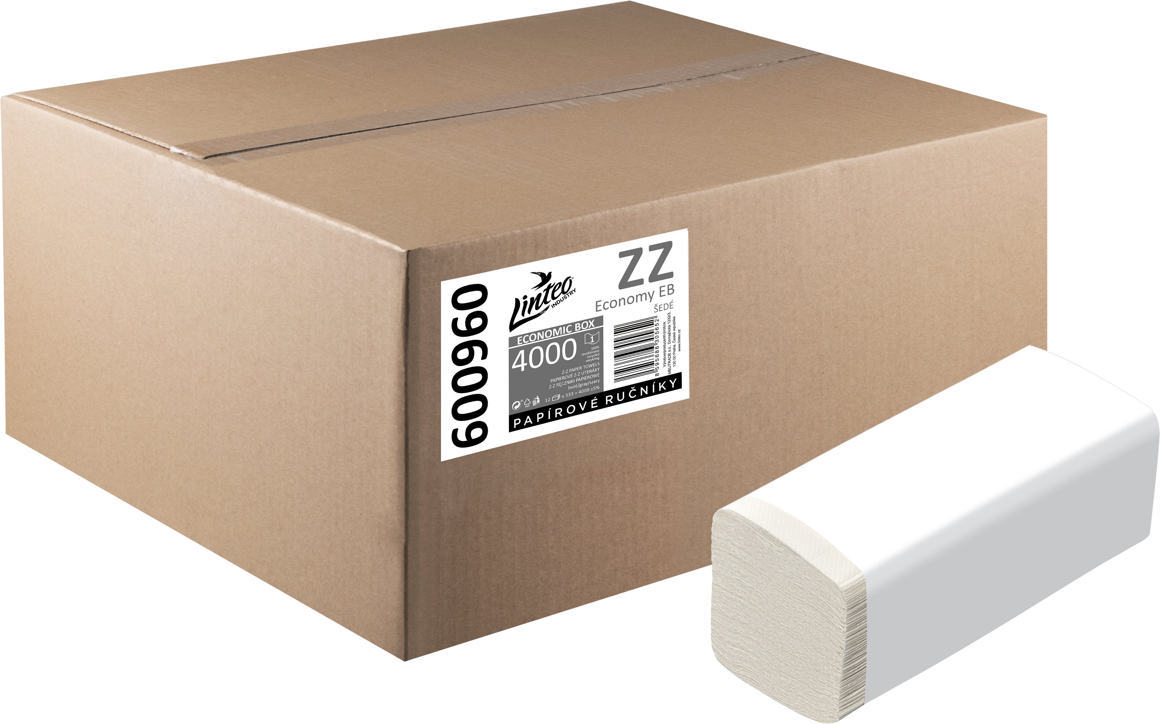 LINTEO ZZ Economy 4000 sivé recykl, 12× 333 ks
