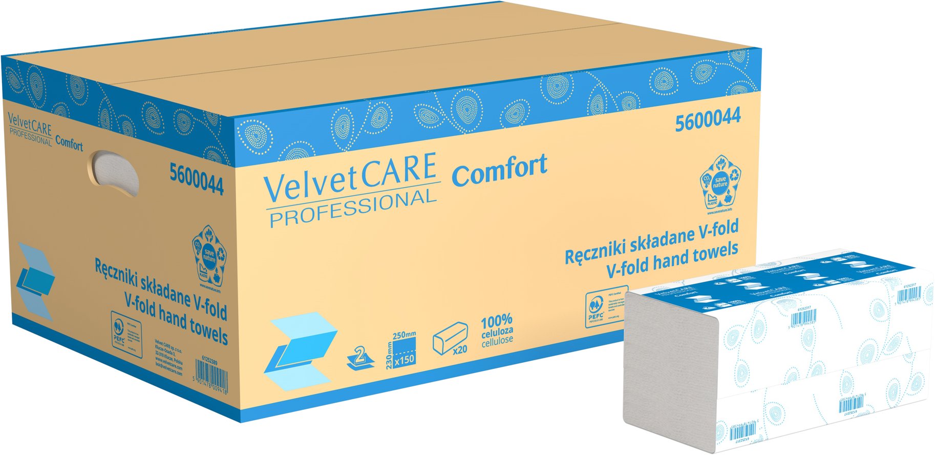 VELVETCARE Professional 25 × 23 cm (20× 150 ks)