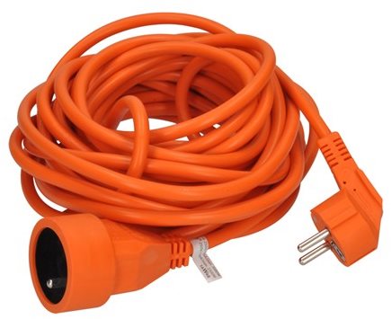 Solight Predlžovací kábel, 1 zásuvka, oranžový, 10 m