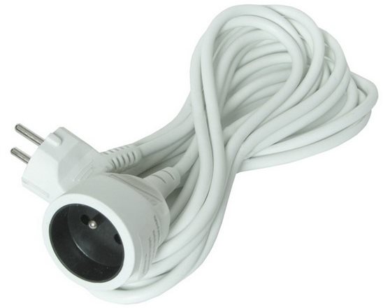 Solight Predlžovací kábel, 1 zásuvka, biely, 10 m