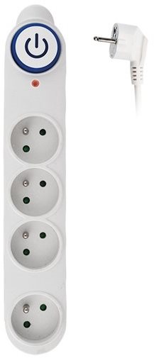 Solight Prepäťová ochrana, 150J, 4 zásuvky, 1,5 m, biela