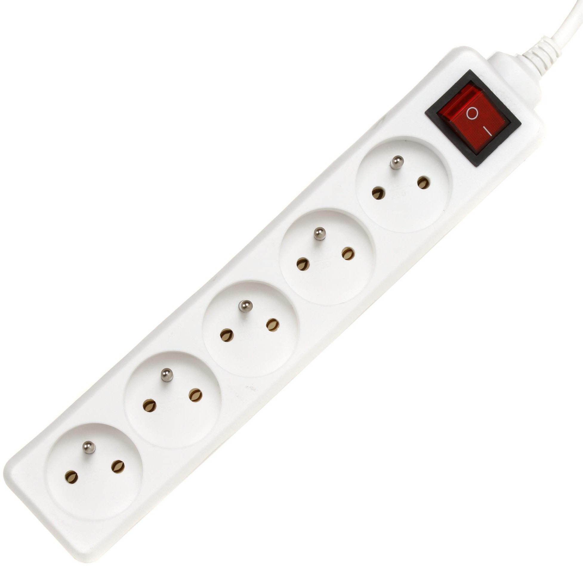 PremiumCord predlžovací prívod biely 7m 230V, 5 zásuviek + vypínač