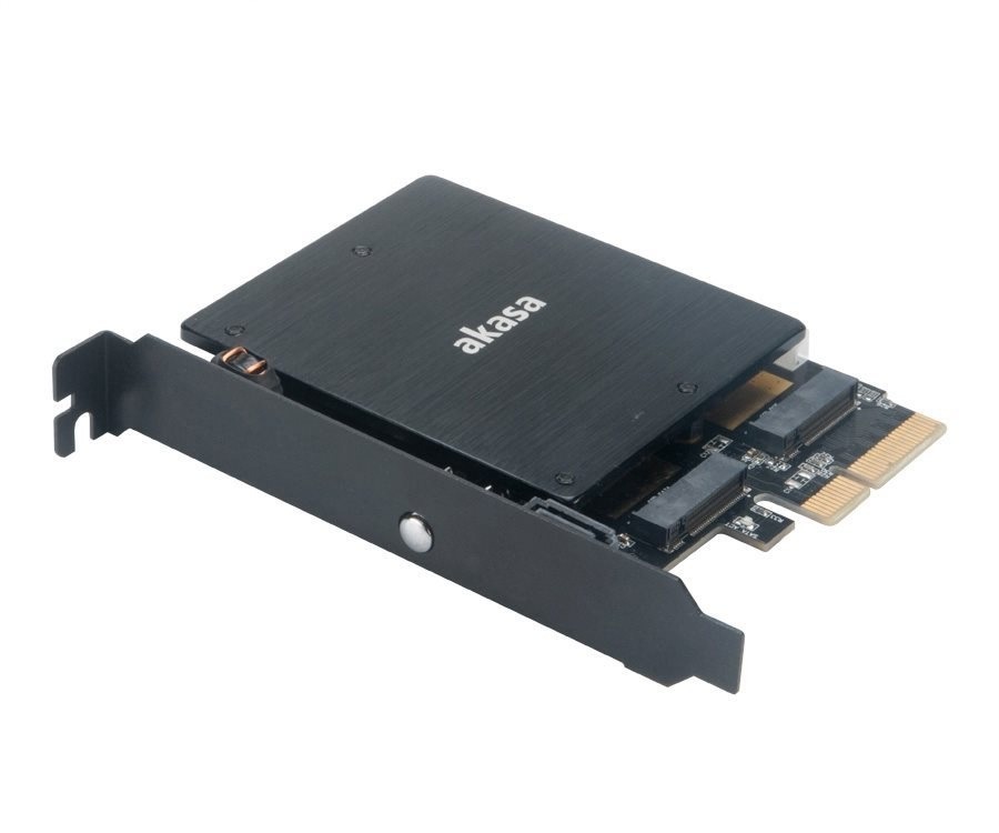 AKASA M.2 PCIe SSD a M.2 SATA SSD ARGB LED adaptér/AK-PCCM2P-03