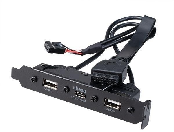 Akasa USB 3.1 Gen1 typ C do PCI s dual USB 2.0 Type-A/AK-CBUB53-40BK