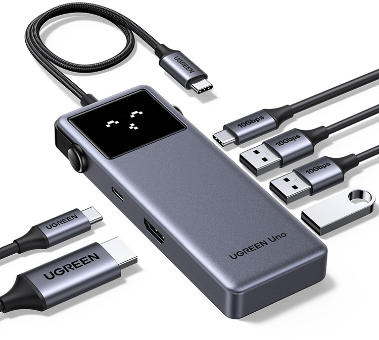 UGREEN 6-in-1 USB-C to 1× HDMI/3× USB-A/PD 100 W