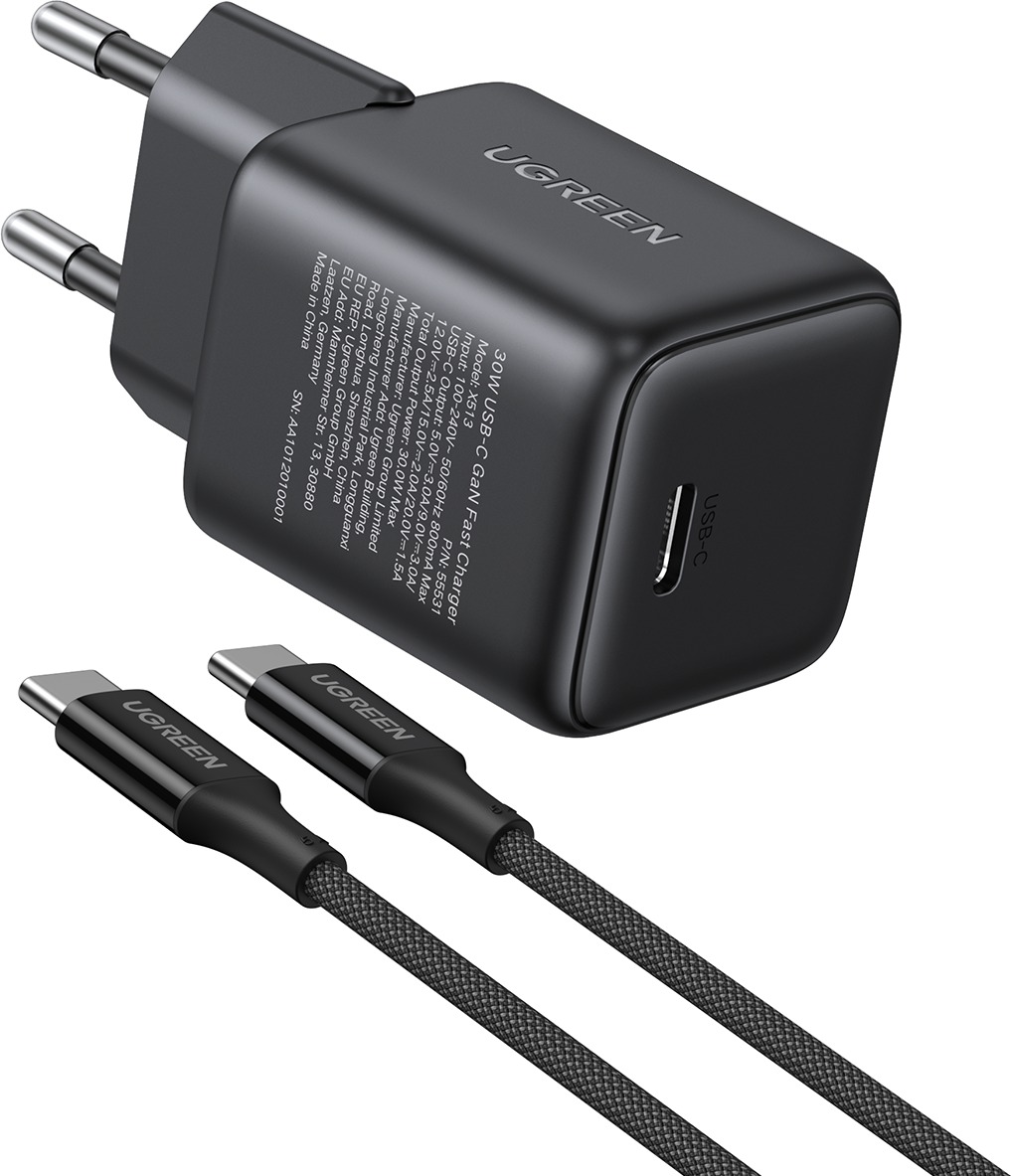 UGREEN Mini 30 W PD GaN Tech Charger +1 m USB-C Cable