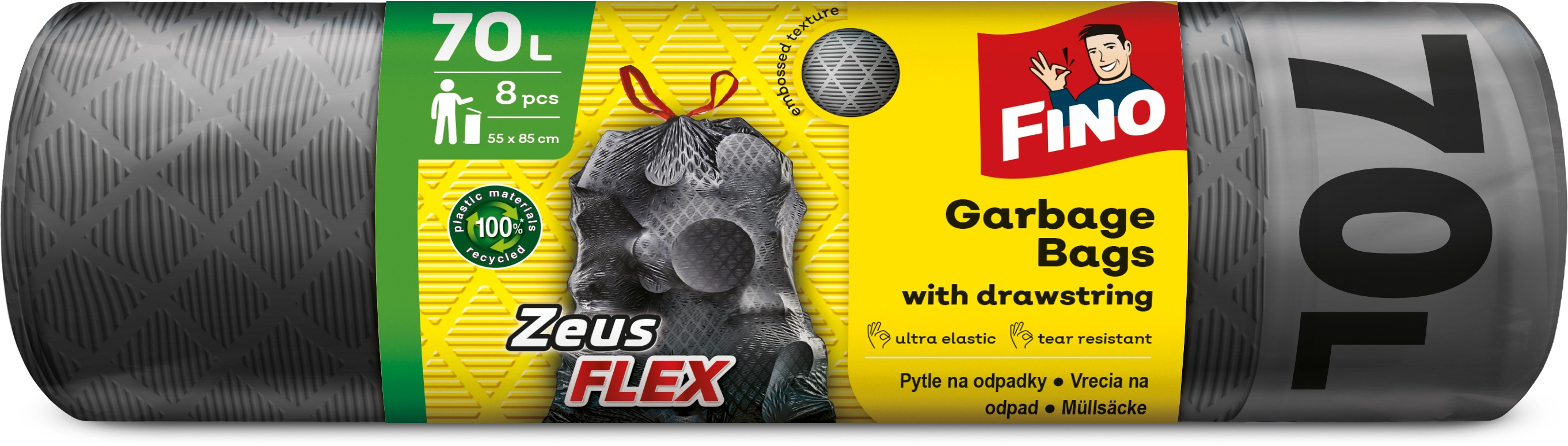 FINO LD Zeus FLEX zaťahovacie vrecia 35 µm, 70 l, 8 ks