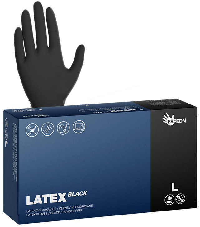 ESPEON Latex Black veľ. L, 100 ks