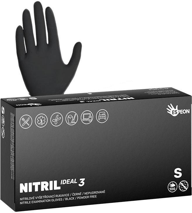 ESPEON Nitril Ideal3 čierne veľ. S, 100 ks