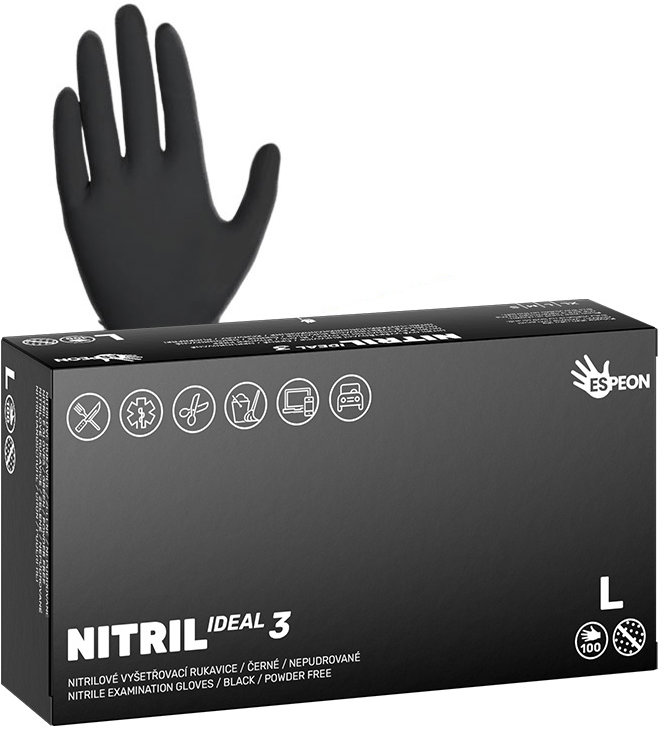 ESPEON Nitril Ideal3 čierne veľ. L, 100 ks
