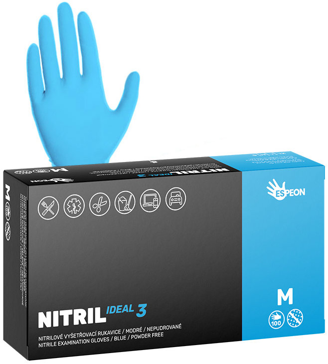 ESPEON Nitril Ideal3 modré veľ. M, 100 ks