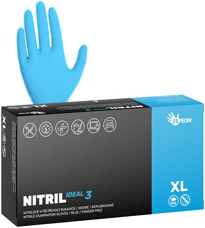ESPEON Nitril Ideal3 modré veľ. XL, 100 ks