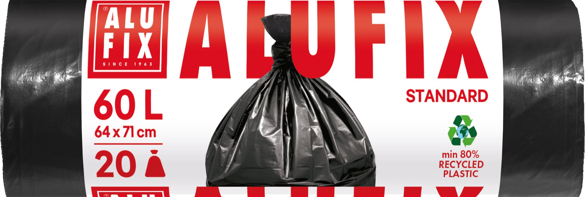 ALUFIX Standard čierne 60 l, 20 ks