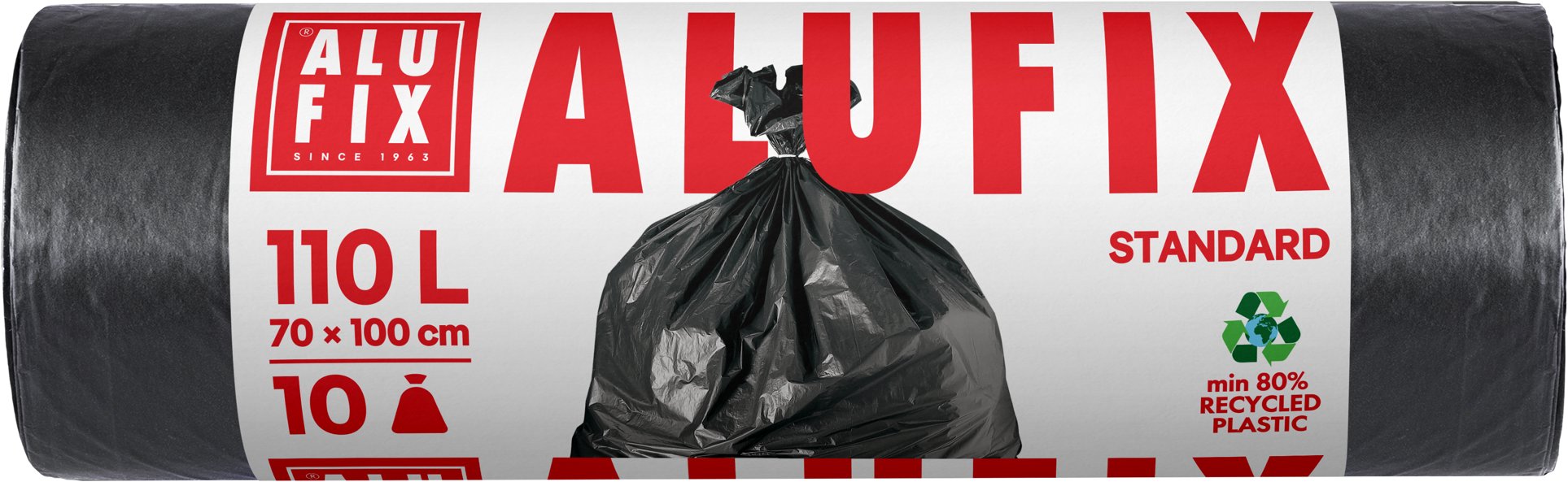 ALUFIX Standard čierne 110 l, 10 ks