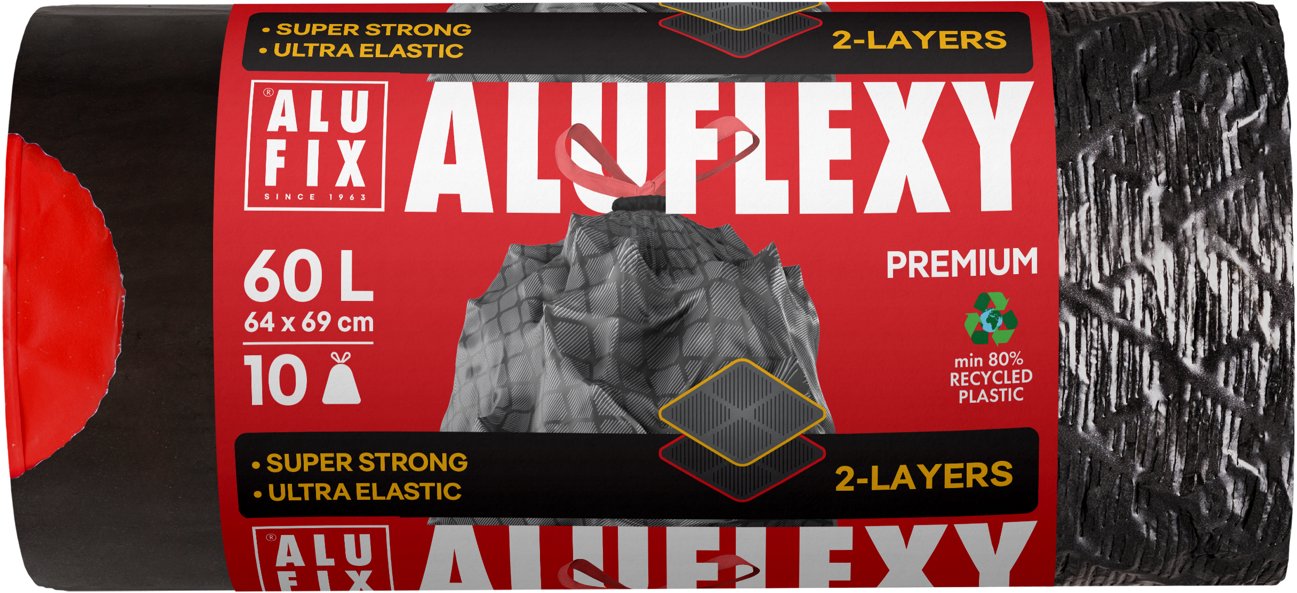 ALUFIX Premium čierne 60 l, 10 ks