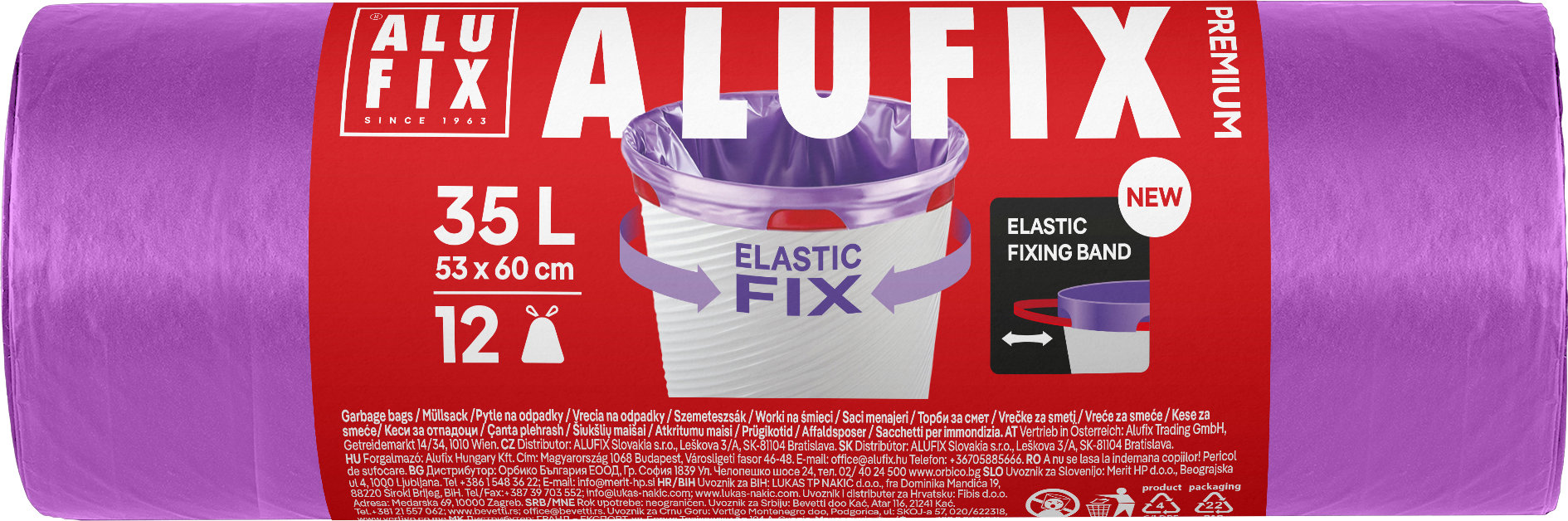 ALUFIX Elastic Fix fialové 35 l, 12 ks