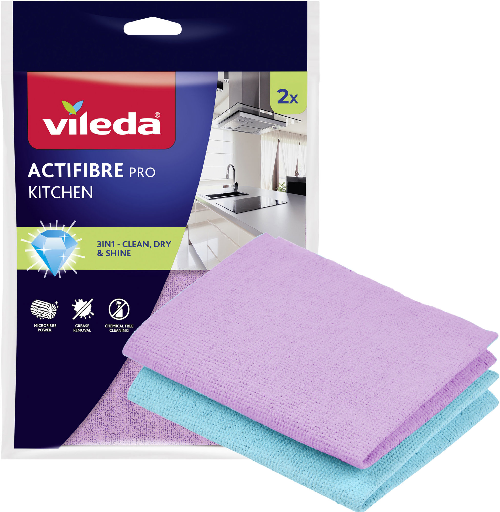 VILEDA Actifibre mikrohandrička do kuchyne 2 ks