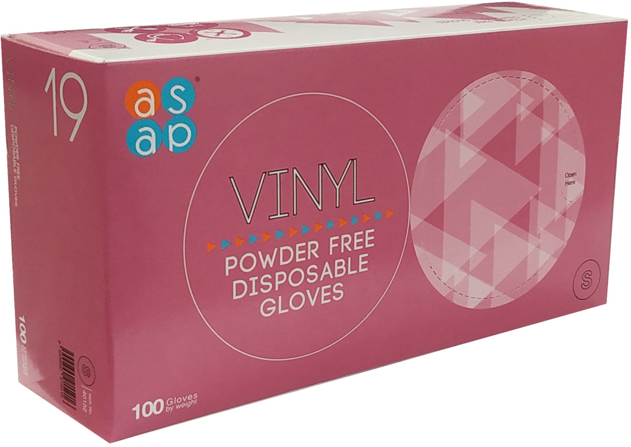 ASAP Vinylové rukavice bez púdru 100 ks S