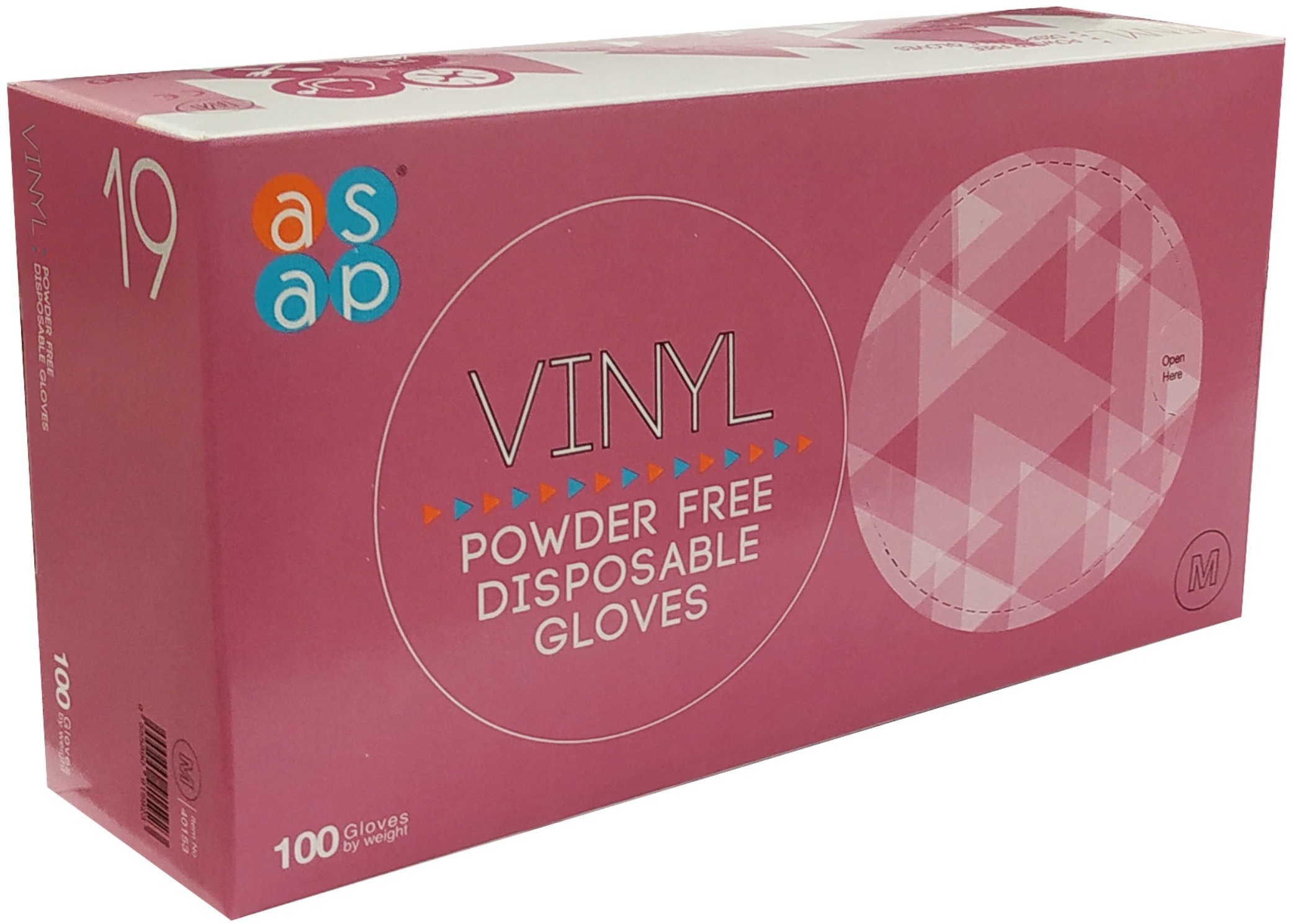 ASAP Vinylové rukavice bez púdru 100 ks M