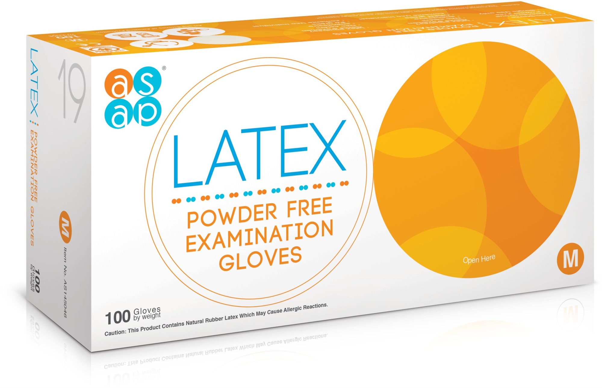 ASAP Latexové rukavice bez púdru 100 ks M