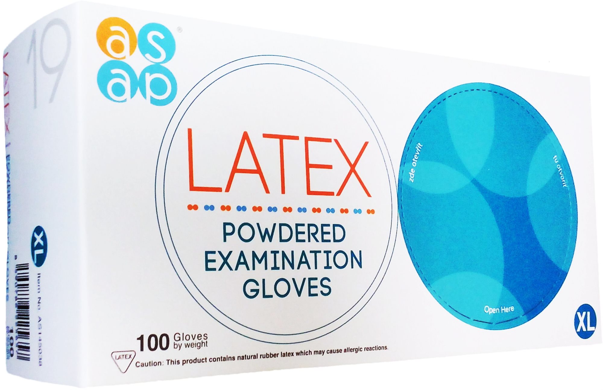 ASAP Latexové rukavice s púdrom 100 ks XL