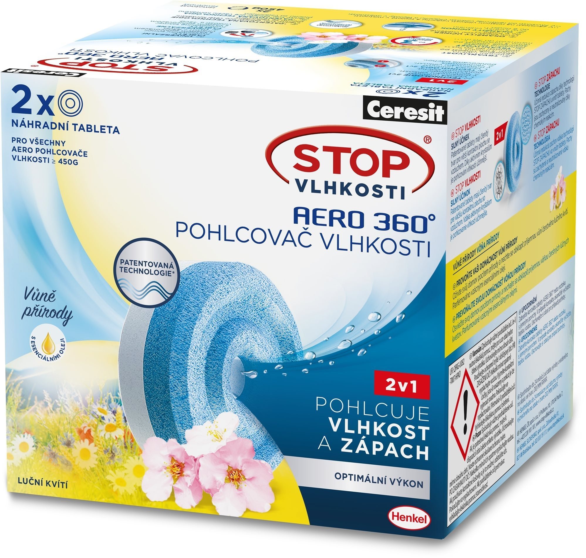 STOP VLHKOSTI AERO 360° Lúčne kvety náhradné tablety 2× 450 g