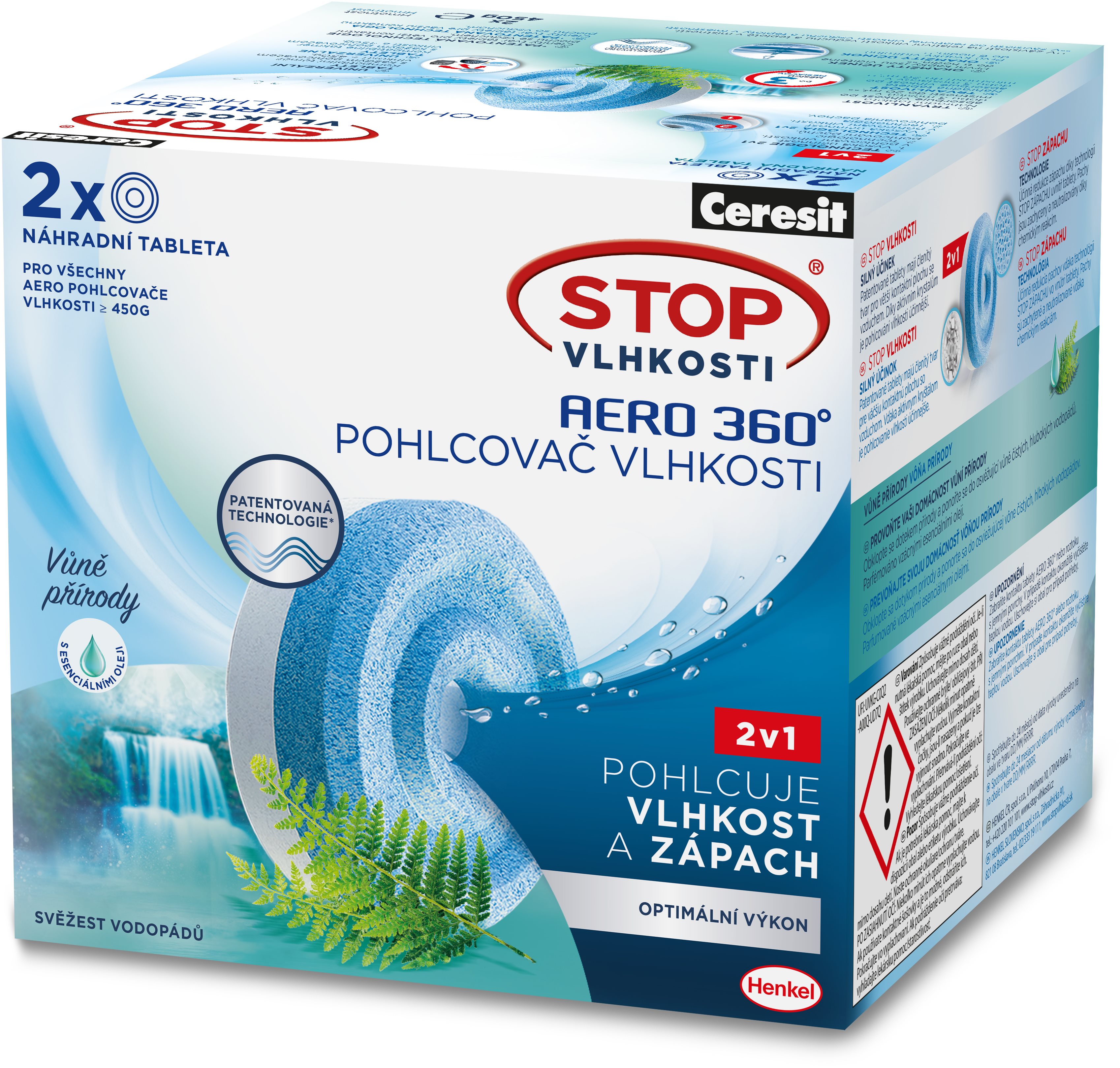 STOP VLHKOSTI AERO 360° Sviežosť vodopádov náhradné tablety 2× 450 g