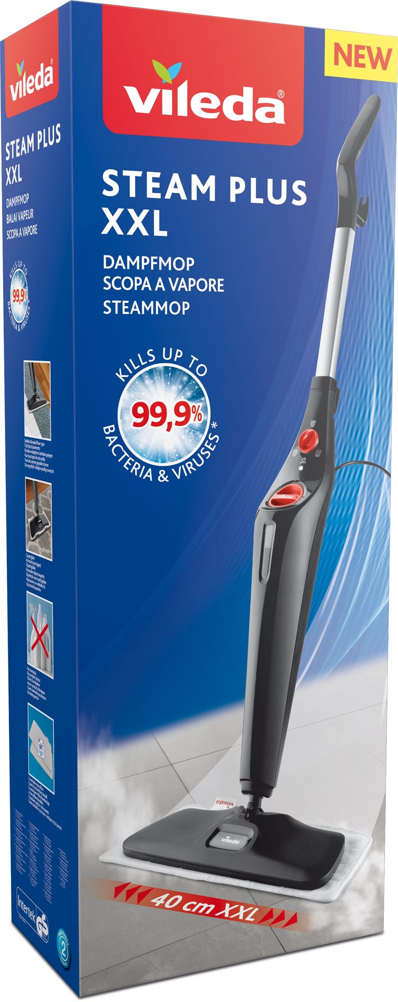 VILEDA Steam Plus XXL parný mop plochý