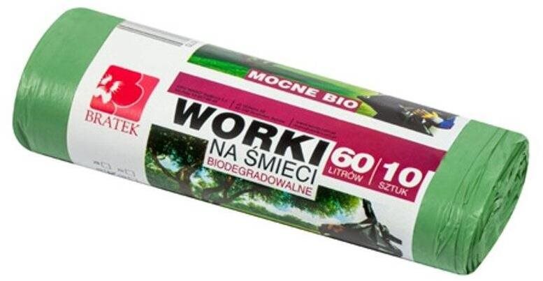 BRATEK pevné ekologické vrecia na odpad 60 l, 10 ks