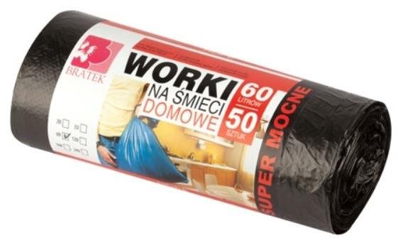 BRATEK odolné vrecia na odpad 60 l, 50 ks
