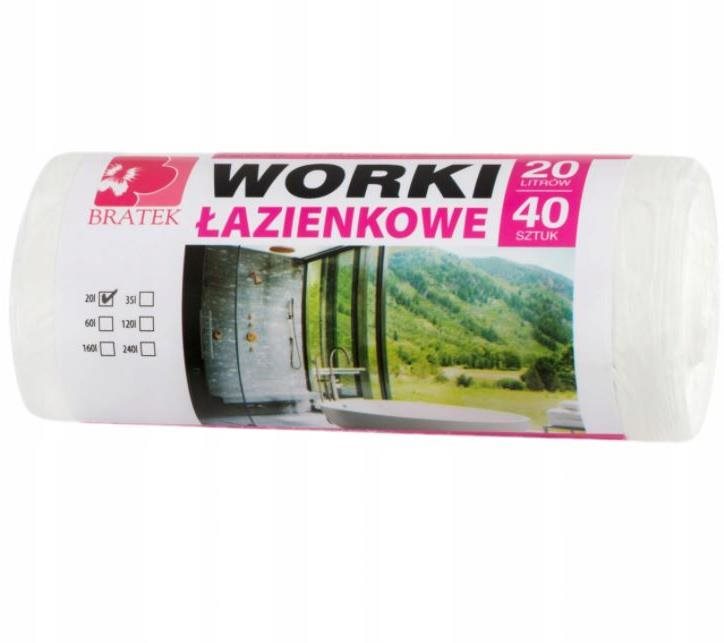 BRATEK vrecia na odpad 20 l, 40 ks