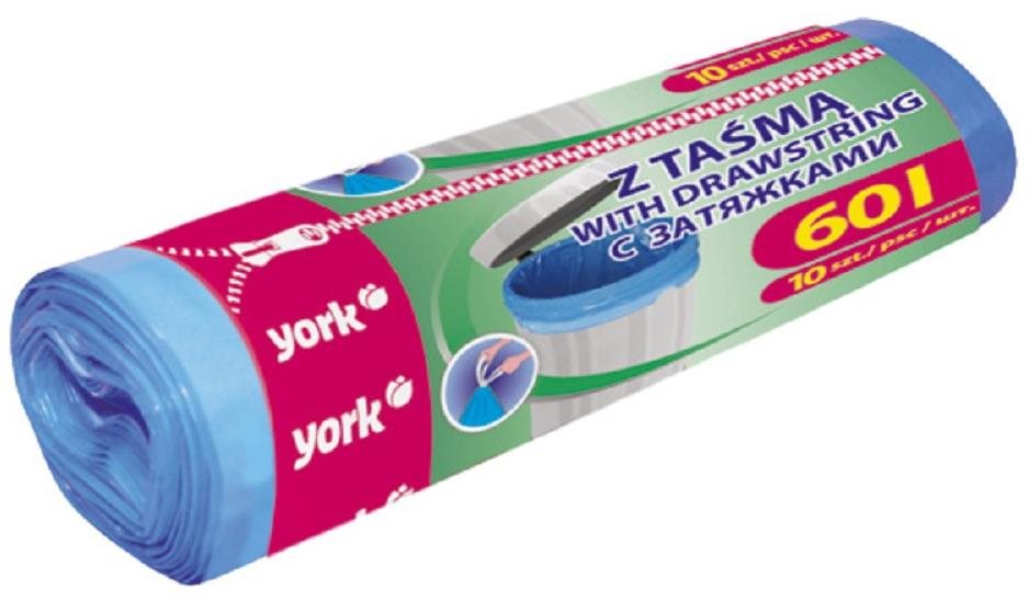 YORK vrecká na smeti lux s páskou 60 l, 10 ks