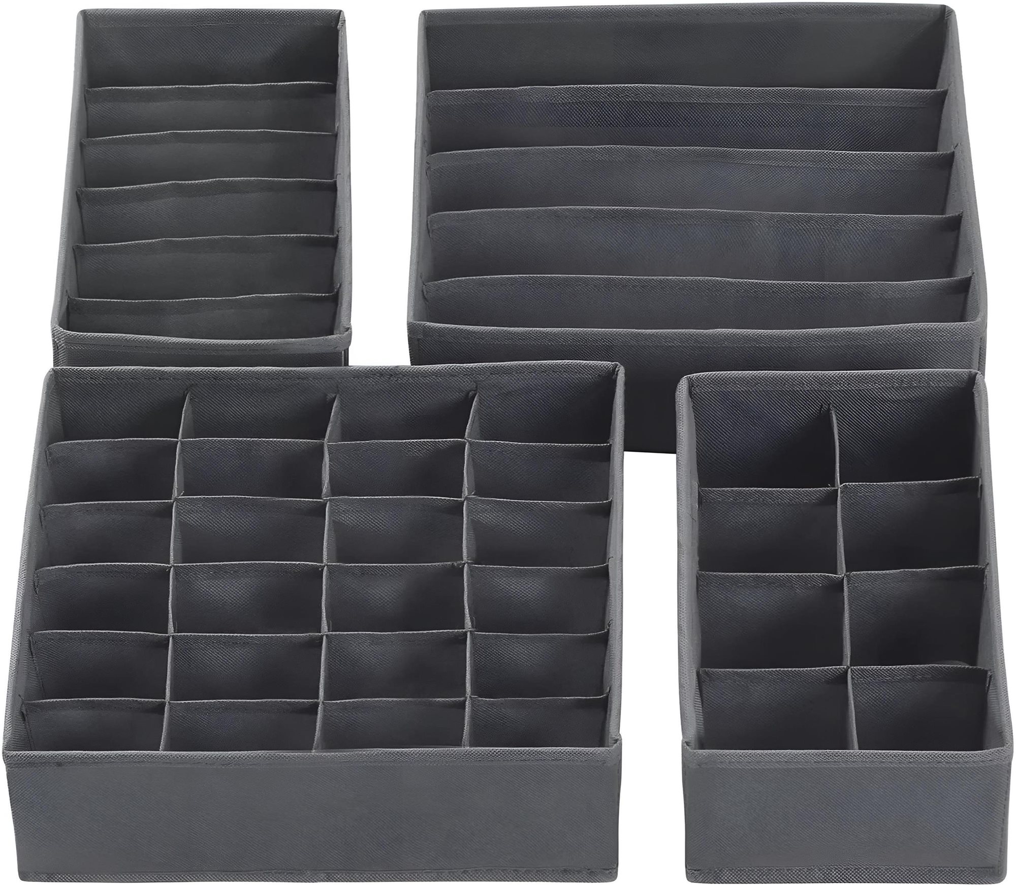 Ruhhy 19914 – Skladací organizér na spodnú bielizeň 4 ks, sivý