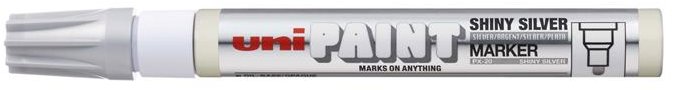 UNI PAINT PX-20 2,2 – 2,8 mm, lesklý strieborný