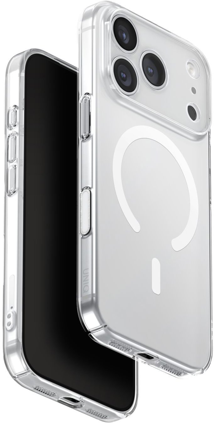 UNIQ Airsuit MagClick charging na iPhone 17 Pro, Clossy clear/white