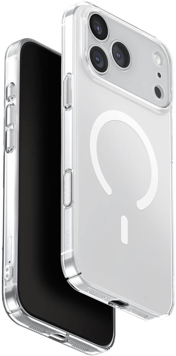 UNIQ Airsuit MagClick charging na iPhone 17 Pro Max, Glossy clear/white