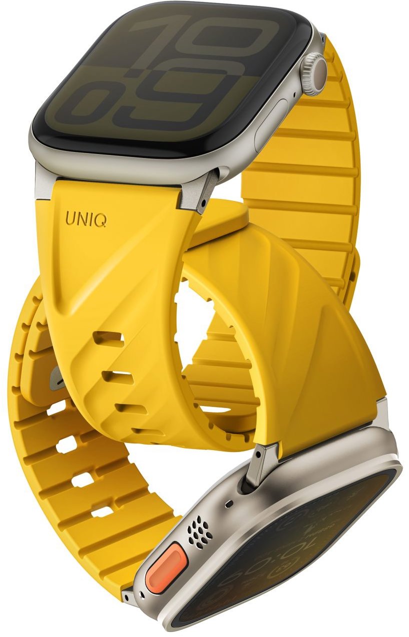 UNIQ Fluo pre Apple Watch 49/46/45/44/42/41/40 mm, Golden yellow