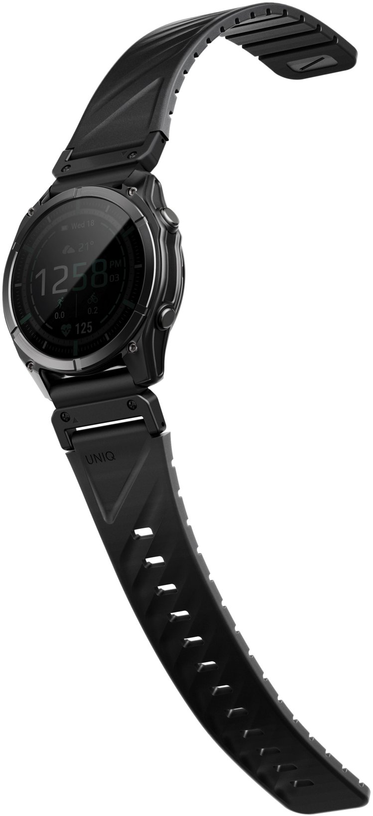 UNIQ Fluo pre Garmin SmartWatch 22 mm, Midnight black