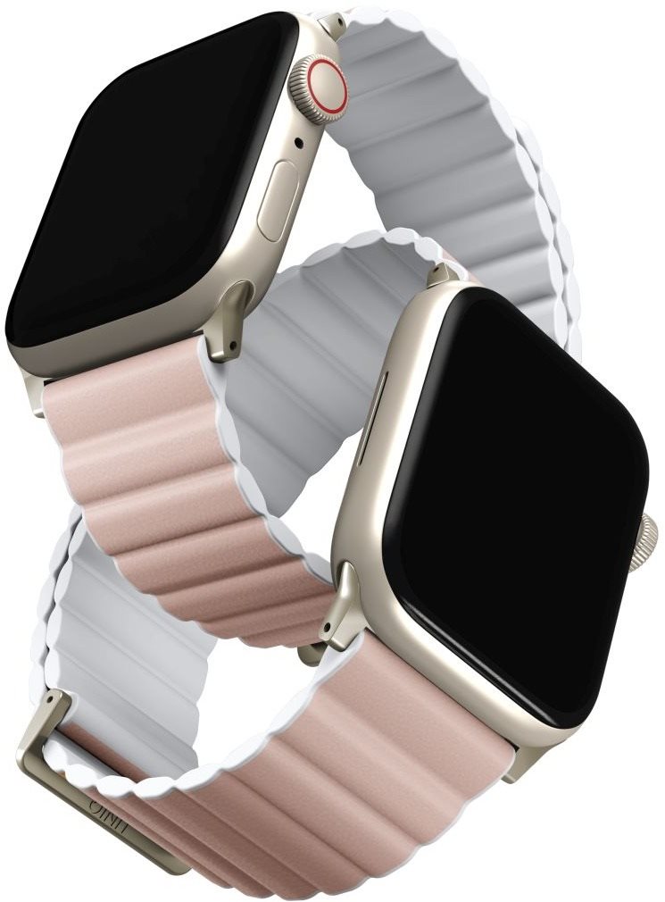 Uniq Revix Premium Edition Reversible Magnetic remienok na Apple Watch 41/40/38 mm ružový/biely