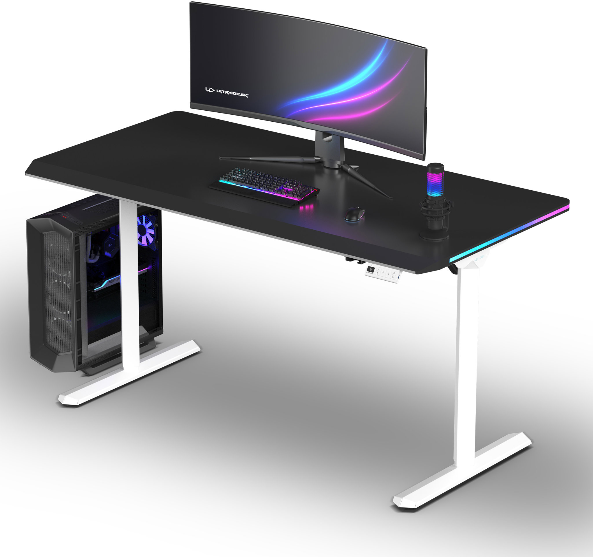 ULTRADESK Quest biela-čierna