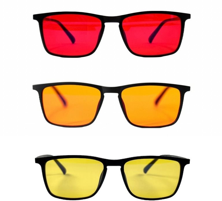 Zvýhodnená sada 3 farieb okuliarov SLEEP-3R proti modrému a zelenému svetlu