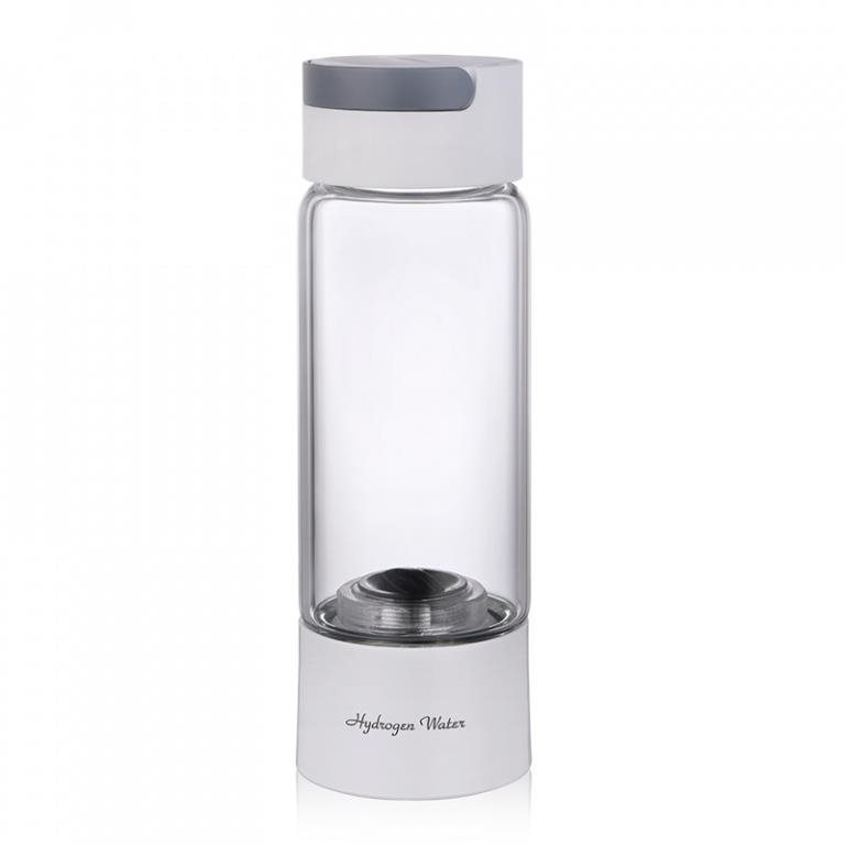 Hydrogen-1 Glass generátor vodíkovej vody 400 ml, sklenená fľaša – biela
