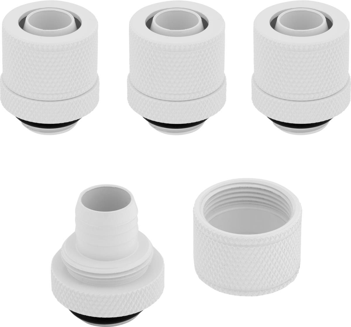 Corsair Hydro X Series XF Compression 10 / 13 mm (3/8” / 1/2”) ID / OD Fitting Four Pack White