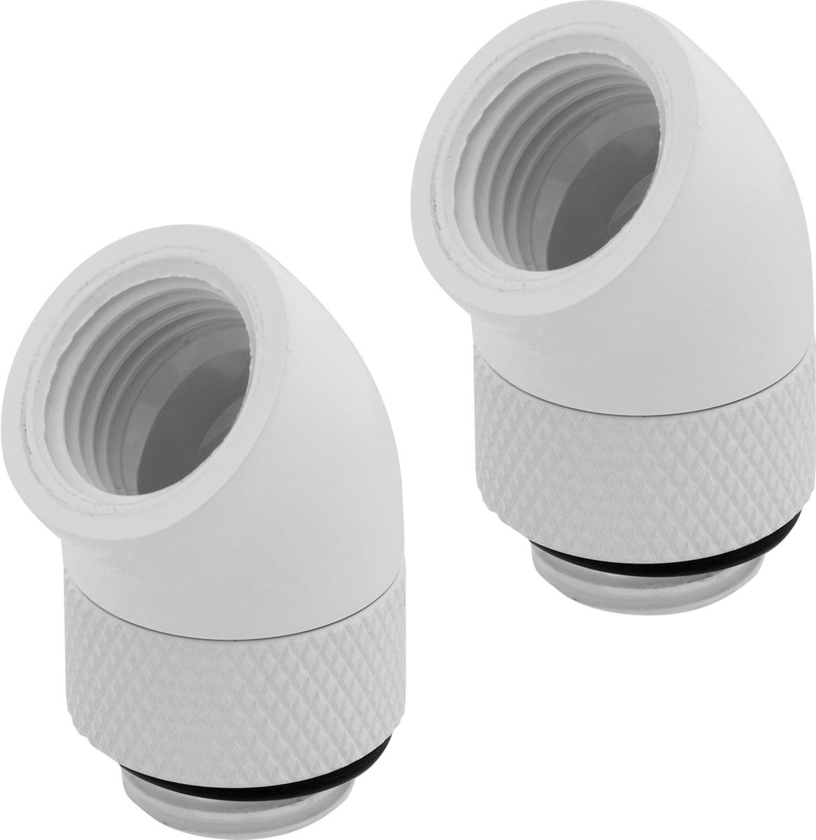 Corsair Hydro X Series 45° Rotary Adapter Twin Pack White