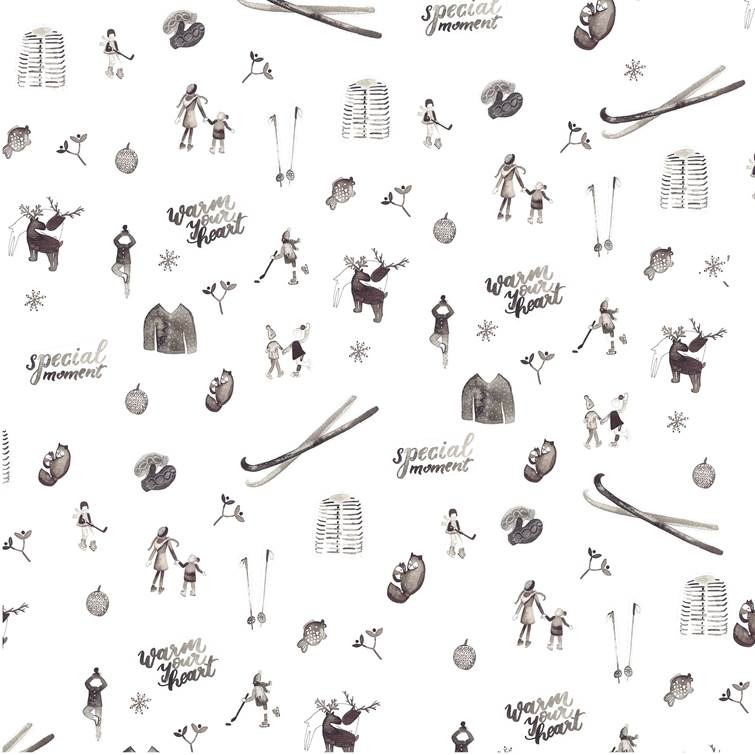 Be Nice - Prírodný vianočný papier - svetlý veľký (3 ks)